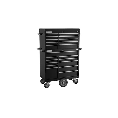 Champion Tool Storage FMPro Top Chest/Cabinet and Cart, 21 Drawer, Black, Steel, 41 in W x 20 in D FMP4121MC-BK